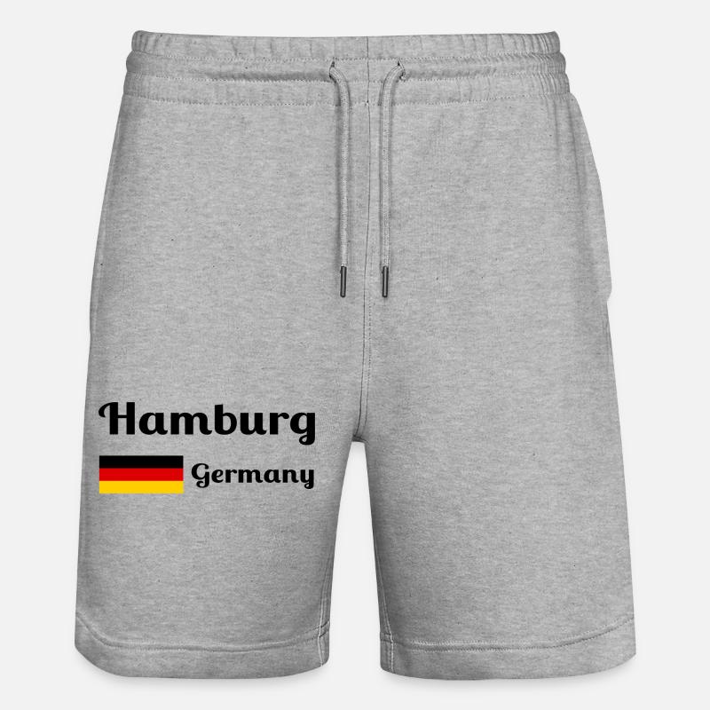 Hambourg, Allemagne - Imprimés élégants - Short de jogging bio TRAINER Stanley/Stella unisexe - gris chiné