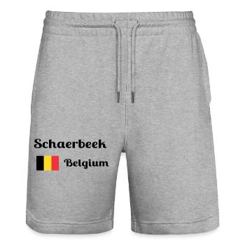 Schaerbeek Belgien - Stilvolle Drucke - Stanley/Stella Unisex Bio Joggingshorts Trainer  - Grau meliert - Vorne - Nik (191cm) & Marisol (170cm)