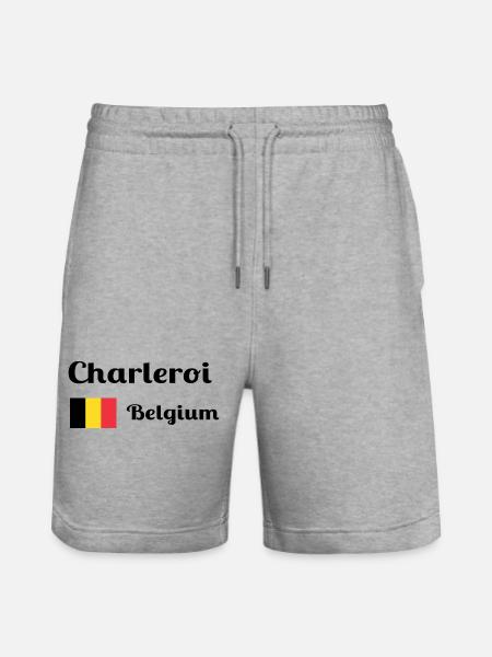 Charleroi Belgium- Stylish Prints - Stanley/Stella Trainer Unisex Organic Jogging Shorts - heather grey