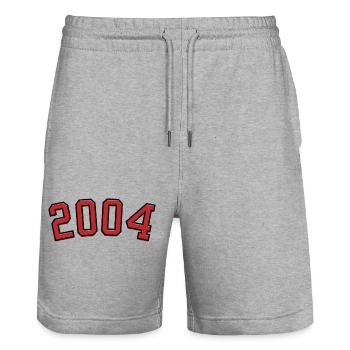 Année de naissance sport 2004 - Short de jogging bio TRAINER Stanley/Stella unisexe - gris chiné - Devant - Nik (191cm) & Marisol (170cm)
