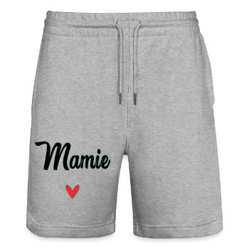 GRANNY. MOM. GRANDMA. MOTHER'S DAY - Stanley/Stella Trainer Unisex Organic Jogging Shorts - heather grey - Front - Nik (191cm) & Marisol (170cm)