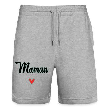 MOM. MOTHER'S DAY. HEART. FEAST. HAPPY BIRTHDAY - Stanley/Stella Trainer Unisex Organic Jogging Shorts - heather grey - Front - Nik (191cm) & Marisol (170cm)