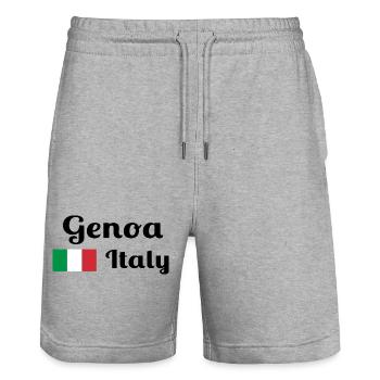 Gênes Italia - Imprimés élégants - Short de jogging bio TRAINER Stanley/Stella unisexe - gris chiné - Devant - Nik (191cm) & Marisol (170cm)