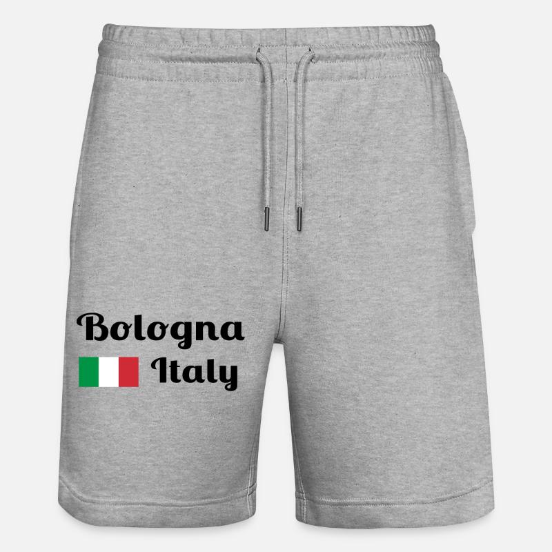 Bologne, Italie - Imprimés élégants - Short de jogging bio TRAINER Stanley/Stella unisexe - gris chiné