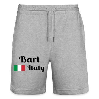 Bari Italia - Stylish prints - Stanley/Stella Trainer Unisex Organic Jogging Shorts - heather grey - Front - Nik (191cm) & Marisol (170cm)
