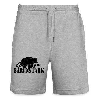 Grandpa bärenstark Geschenk - Stanley/Stella Unisex Bio Joggingshorts Trainer  - Grau meliert - Vorne - Nik (191cm) & Marisol (170cm)