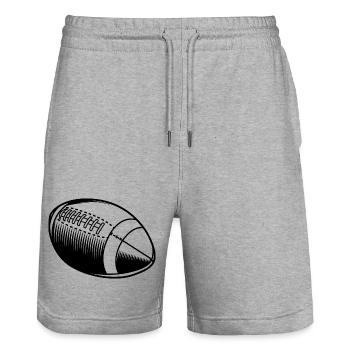 American Football Illustration - Stanley/Stella Trainer Unisex Organic Jogging Shorts - heather grey - Front - Nik (191cm) & Marisol (170cm)