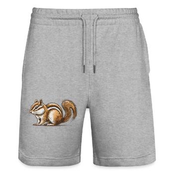 Chipmunk - Stanley/Stella Trainer Unisex Organic Jogging Shorts - heather grey - Front - Nik (191cm) & Marisol (170cm)