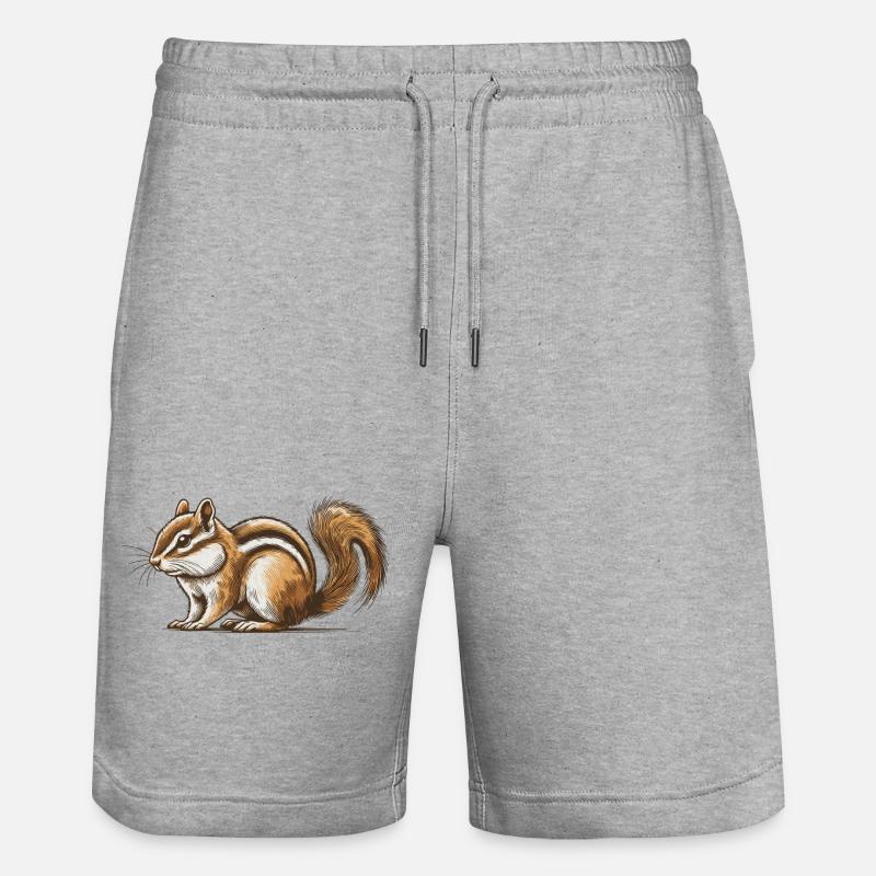 Streifenhörnchen - Stanley/Stella Unisex Bio Joggingshorts Trainer  - Grau meliert