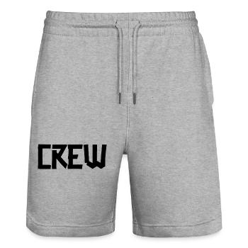 Crew Gaffer BIG Black - Stanley/Stella Trainer Unisex Organic Jogging Shorts - heather grey - Front - Nik (191cm) & Marisol (170cm)