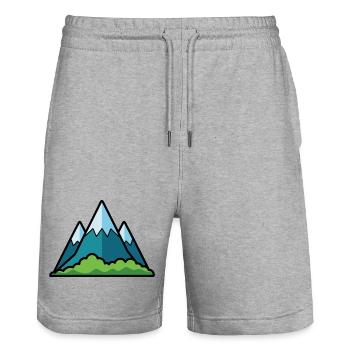 Gebirge - Stanley/Stella Unisex Bio Joggingshorts Trainer  - Grau meliert - Vorne - Nik (191cm) & Marisol (170cm)