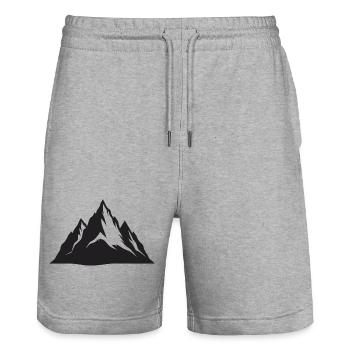 Gebirge - Stanley/Stella Unisex Bio Joggingshorts Trainer  - Grau meliert - Vorne - Nik (191cm) & Marisol (170cm)