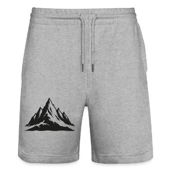 Gebirge - Stanley/Stella Unisex Bio Joggingshorts Trainer  - Grau meliert - Vorne - Nik (191cm) & Marisol (170cm)