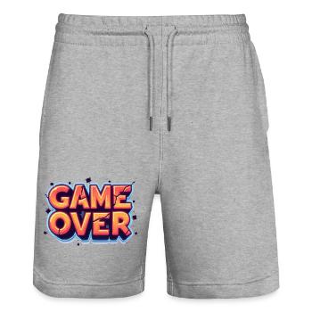 Game Over - Stanley/Stella Unisex Bio Joggingshorts Trainer  - Grau meliert - Vorne - Nik (191cm) & Marisol (170cm)