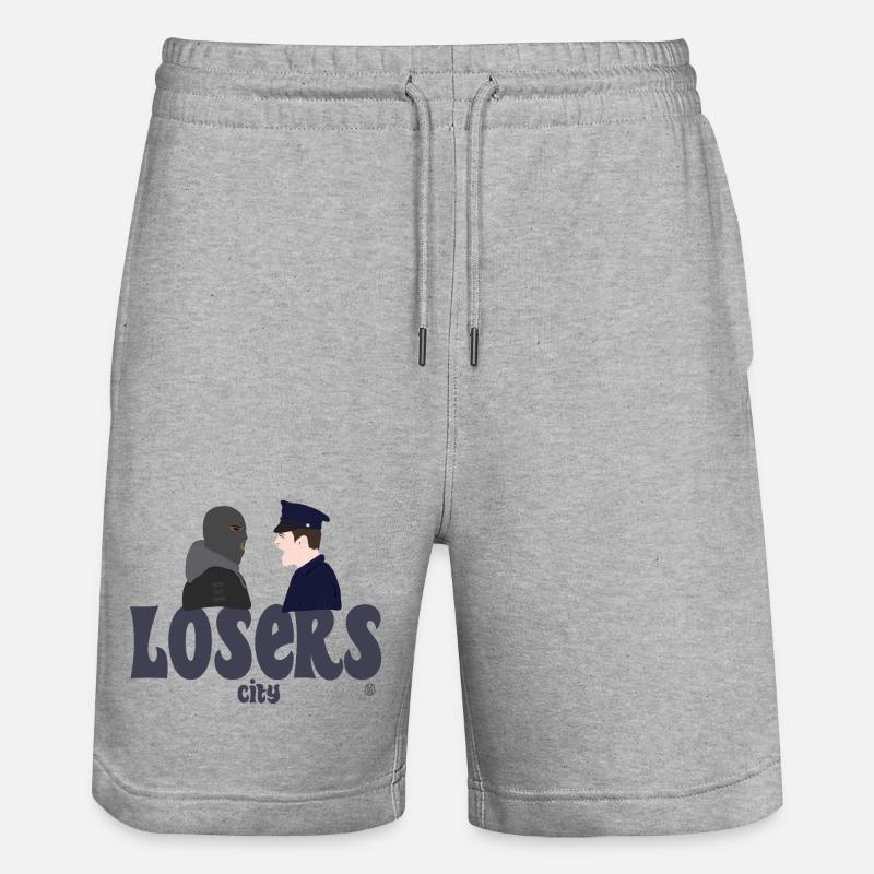 Peuple vs Police - Short de jogging bio TRAINER Stanley/Stella unisexe - gris chiné