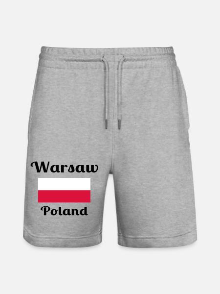 Varsovie, Pologne - Imprimés élégants - Short de jogging bio TRAINER Stanley/Stella unisexe - gris chiné