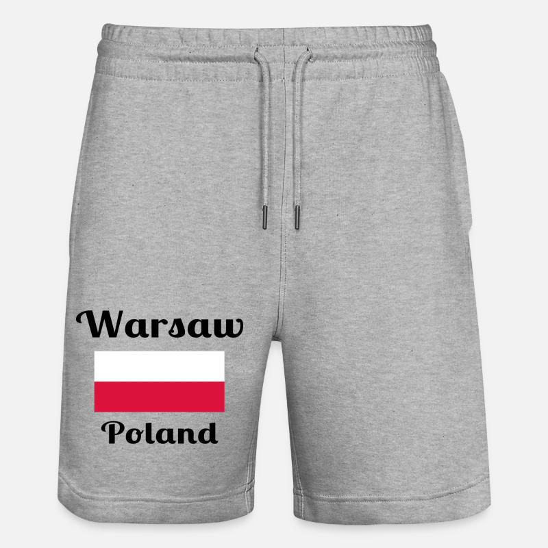 Varsovie, Pologne - Imprimés élégants - Short de jogging bio TRAINER Stanley/Stella unisexe - gris chiné