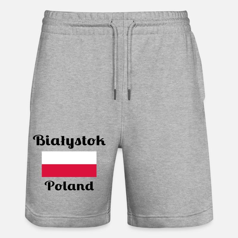 Białystok, Pologne - Imprimés élégants - Short de jogging bio TRAINER Stanley/Stella unisexe - gris chiné