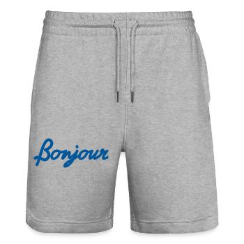 Bonjour – The essence of French chic - Stanley/Stella Trainer Unisex Organic Jogging Shorts - heather grey - Front - Nik (191cm) & Marisol (170cm)