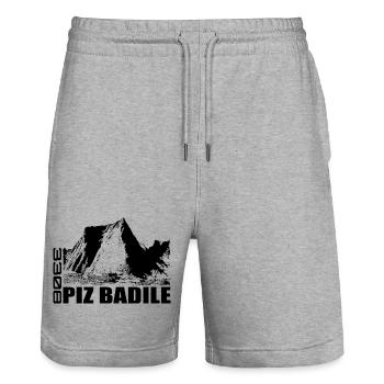 Piz Badile, Montagne, Montagnes, Suisse, Bregaglia, Alpes - Short de jogging bio TRAINER Stanley/Stella unisexe - gris chiné - Devant - Nik (191cm) & Marisol (170cm)