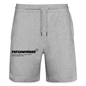 Patchworker - Stanley/Stella Unisex Bio Joggingshorts Trainer  - Grau meliert - Vorne - Nik (191cm) & Marisol (170cm)