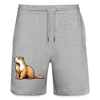 Marmot - Stanley/Stella Trainer Unisex Organic Jogging Shorts - heather grey - Front - Nik (191cm) & Marisol (170cm)