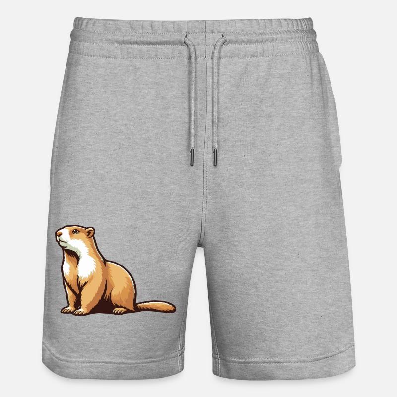 Murmeltier - Stanley/Stella Unisex Bio Joggingshorts Trainer - Grau meliert