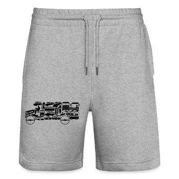 Bus - Stanley/Stella Unisex Bio Joggingshorts Trainer  - Grau meliert - Vorne - Nik (191cm) & Marisol (170cm)