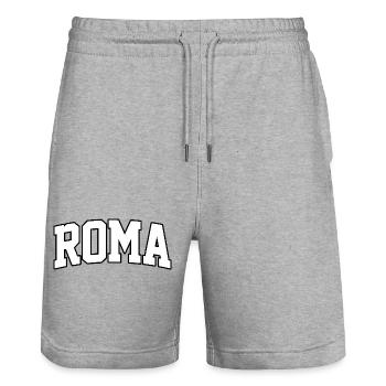 Roma-Logo: College-Design im italienischen Stil - Stanley/Stella Unisex Bio Joggingshorts Trainer  - Grau meliert - Vorne - Nik (191cm) & Marisol (170cm)