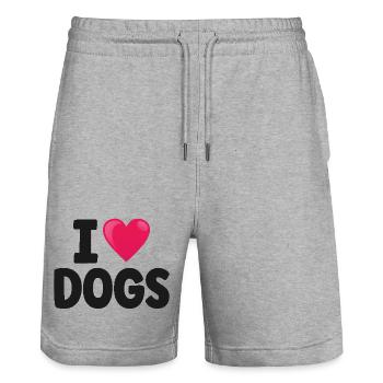 Hund - Stanley/Stella Unisex Bio Joggingshorts Trainer  - Grau meliert - Vorne - Nik (191cm) & Marisol (170cm)
