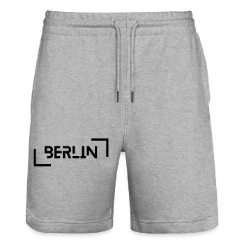 Berlin - Stanley/Stella Unisex Bio Joggingshorts Trainer  - Grau meliert - Vorne - Nik (191cm) & Marisol (170cm)