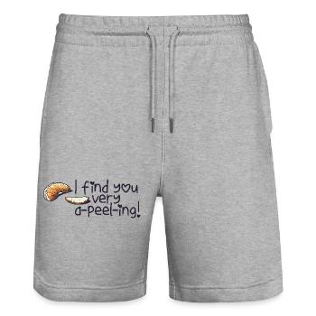 a-peel-ing - Stanley/Stella Unisex Bio Joggingshorts Trainer  - Grau meliert - Vorne - Nik (191cm) & Marisol (170cm)