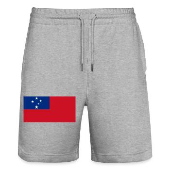 Samoa - Stanley/Stella Unisex Bio Joggingshorts Trainer  - Grau meliert - Vorne - Nik (191cm) & Marisol (170cm)