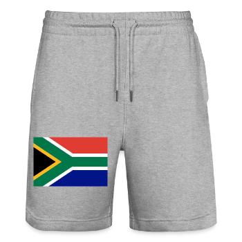 Afrique du Sud Afrique du Sud - Short de jogging bio TRAINER Stanley/Stella unisexe - gris chiné - Devant - Nik (191cm) & Marisol (170cm)