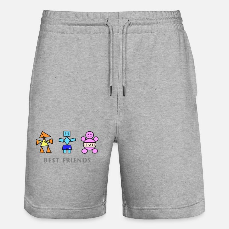 Jouets géométriques du trio Best Friends - Short de jogging bio TRAINER Stanley/Stella unisexe - gris chiné