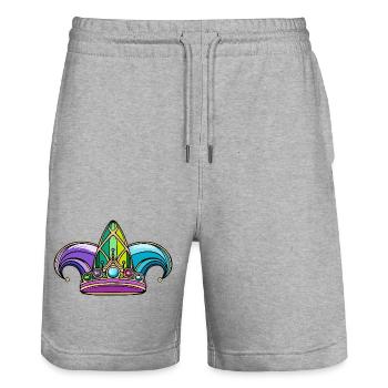 Narrenmütze Narrenkappe für Karneval und Fasching - Stanley/Stella Unisex Bio Joggingshorts Trainer  - Grau meliert - Vorne - Nik (191cm) & Marisol (170cm)