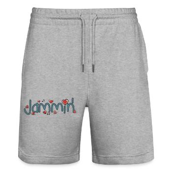 Jammin' - Short de jogging bio TRAINER Stanley/Stella unisexe - gris chiné - Devant - Nik (191cm) & Marisol (170cm)