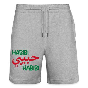 Habibi - Short de jogging bio TRAINER Stanley/Stella unisexe - gris chiné - Devant - Nik (191cm) & Marisol (170cm)