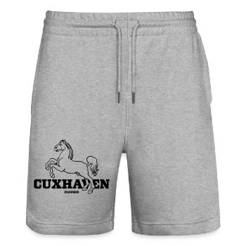 Cuxhaven Duhnen Niedersachsen - Stanley/Stella Unisex Bio Joggingshorts Trainer  - Grau meliert - Vorne - Nik (191cm) & Marisol (170cm)
