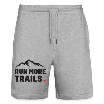 Courez plus de sentiers - Short de jogging bio TRAINER Stanley/Stella unisexe - gris chiné - Devant - Nik (191cm) & Marisol (170cm)