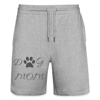 Dog mom - Stanley/Stella Unisex Bio Joggingshorts Trainer  - Grau meliert - Vorne - Nik (191cm) & Marisol (170cm)
