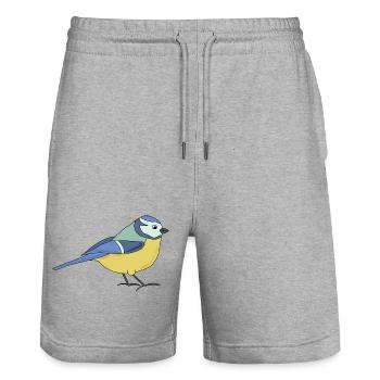 small blue, multicoloured - Stanley/Stella Trainer Unisex Organic Jogging Shorts - heather grey - Front - Nik (191cm) & Marisol (170cm)