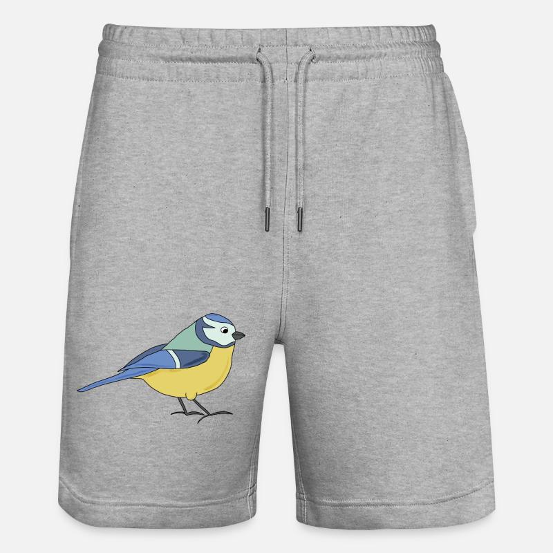 kleine Blaumeise, bunt - Stanley/Stella Unisex Bio Joggingshorts Trainer  - Grau meliert