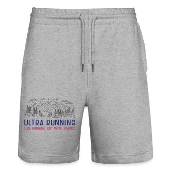 Ultra Running - Comme la course à pied, mais avec des collations - Short de jogging bio TRAINER Stanley/Stella unisexe - gris chiné - Devant - Nik (191cm) & Marisol (170cm)