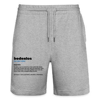 Bottomless – When it's really too much - Stanley/Stella Trainer Unisex Organic Jogging Shorts - heather grey - Front - Nik (191cm) & Marisol (170cm)