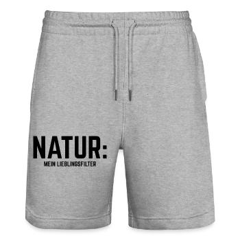 Natur: Mein Lieblingsfilter - Stanley/Stella Unisex Bio Joggingshorts Trainer  - Grau meliert - Vorne - Nik (191cm) & Marisol (170cm)