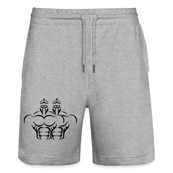 Alpha Twins Deluxe - Stanley/Stella Unisex Bio Joggingshorts Trainer  - Grau meliert - Vorne - Nik (191cm) & Marisol (170cm)