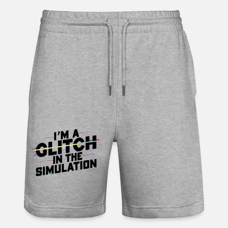 I’m a Glitch in the Simulation - Stanley/Stella Unisex Bio Joggingshorts Trainer  - Grau meliert