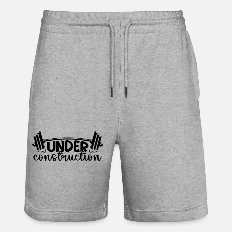 Under Construction - Stanley/Stella Unisex Bio Joggingshorts Trainer  - Grau meliert