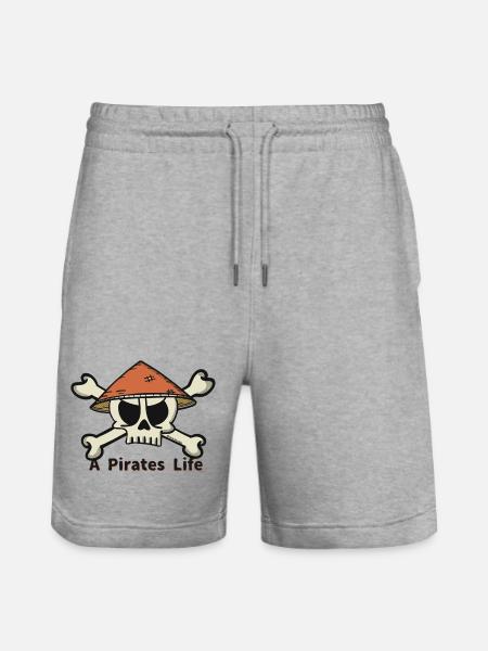 A Pirates Life logo - Stanley/Stella Unisex Bio Joggingshorts Trainer  - Grau meliert